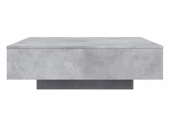 Online Mesa de centro con luces LED hormigón 100x100x31 cm Mesa De Centro