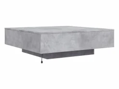 Online Mesa de centro con luces LED hormigón 100x100x31 cm Mesa De Centro