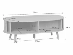 Sale Sweeek Mesa de centro con puertas correderas y efecto madera natural Color natural claro