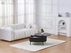 Vente-unique Mesa de centro con tablero giratorio chapado de fresno - - NORVANE