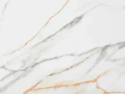 Maison Céphy Mesa de centro con tableros pivotantes de cerámica, vidrio templado y metal - Blanco - MANEYA