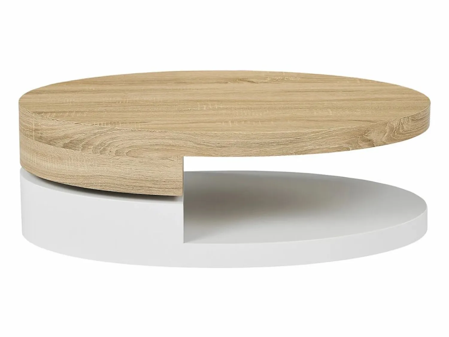 Clearance Vente-unique Mesa de centro con tablero pivotante - MDF - Natural y blanco VITALY Color natural claro / Blanco