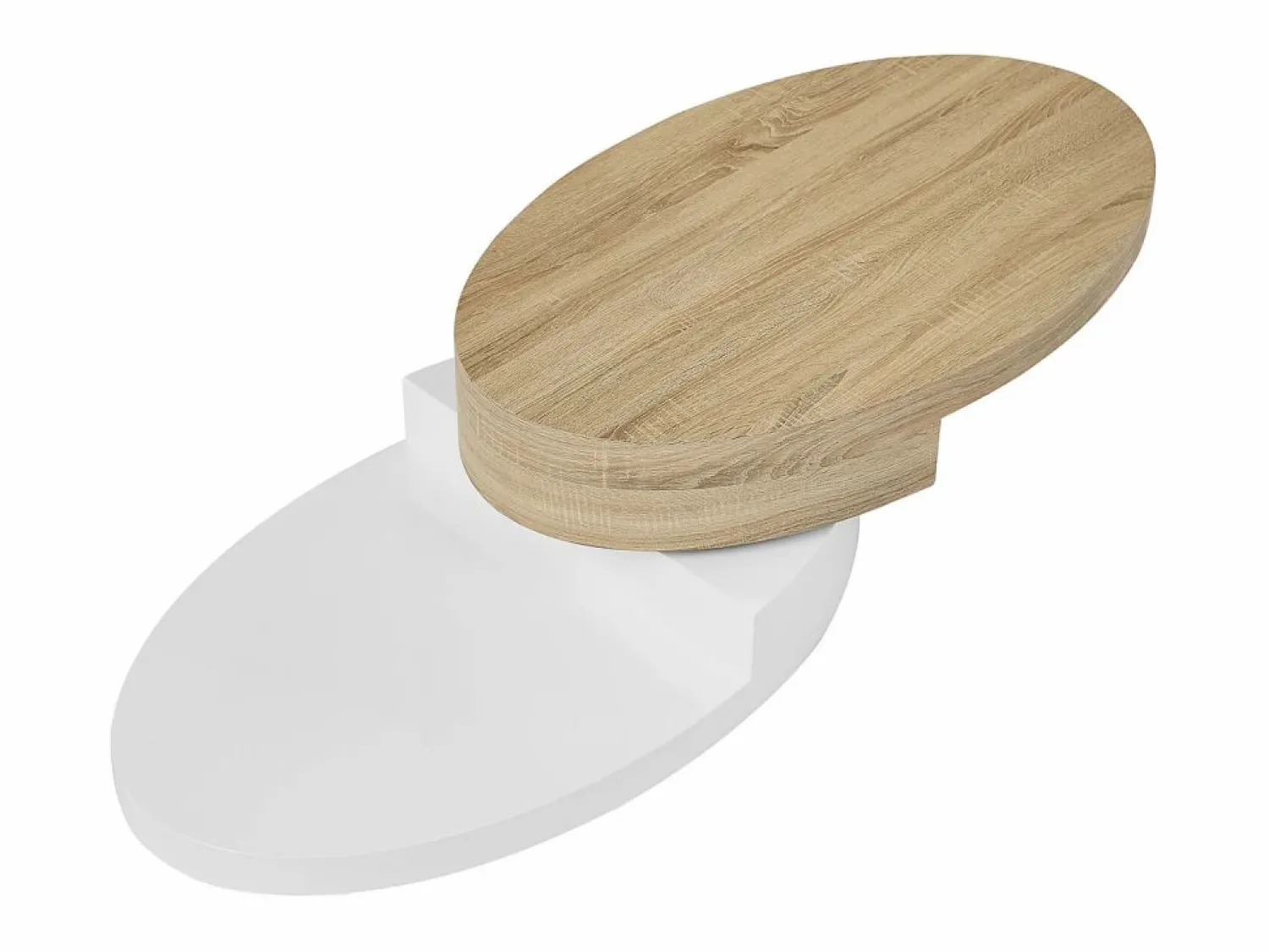 Clearance Vente-unique Mesa de centro con tablero pivotante - MDF - Natural y blanco VITALY Color natural claro / Blanco