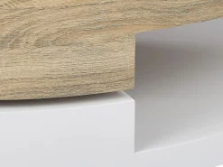 Clearance Vente-unique Mesa de centro con tablero pivotante - MDF - Natural y blanco VITALY Color natural claro / Blanco