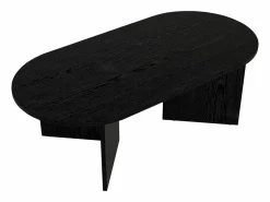 Discount Vente-unique Mesa de centro contemporánea ovalada - Color: - TOPANIA Negro