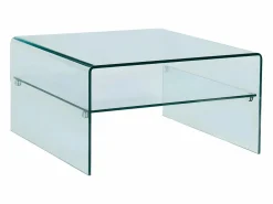 Best Mesa de centro cuadrada STILEOS - Doble tablero - Cristal Mesa De Centro