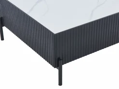 Mesa de centro de cerámica, MDF y metal - Negro y blanco - CYNDORA Mesa De Centro