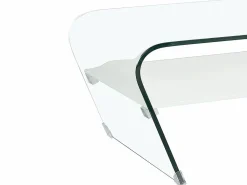 Sale Mesa de centro de cristal templado blanco KELLY - Barato Mesa De Centro