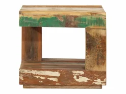 Discount vidaxl Mesa de centro de madera maciza reciclada 45x45x40 cm Color natural claro