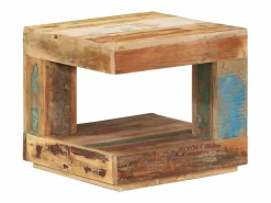 Discount vidaxl Mesa de centro de madera maciza reciclada 45x45x40 cm Color natural claro