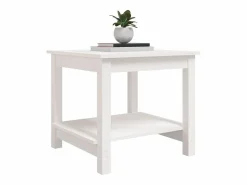Best Mesa de centro de madera maciza de pino blanca 50x50x45 cm Mesa De Centro