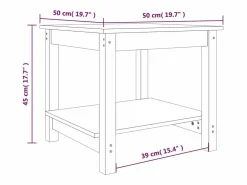 Best Mesa de centro de madera maciza de pino blanca 50x50x45 cm Mesa De Centro