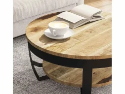 Outlet Mesa de centro de madera de mango rugosa 65x32 cm Mesa De Centro