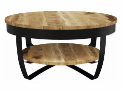 Outlet Mesa de centro de madera de mango rugosa 65x32 cm Mesa De Centro