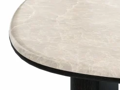 Sale Mesa de centro de mármol y chapado de roble - Beige y negro - CORMINA Mesa De Centro