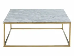 Online Vente-unique Mesa de centro design - Mármol y metal - Blanco y Dorado - ARETHA Blanco / Dorado