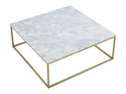 Online Vente-unique Mesa de centro design - Mármol y metal - Blanco y Dorado - ARETHA Blanco / Dorado