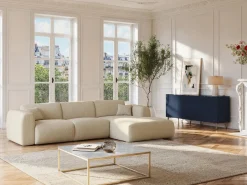 Online Vente-unique Mesa de centro design - Mármol y metal - Blanco y Dorado - ARETHA Blanco / Dorado