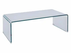 Vente-unique Mesa de centro design de cristal templado curvado ALONZO