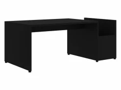New Clicnbuy Mesa de centro madera contrachapada 90x45x35 cm Negro