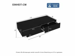 Outlet Mesa de centro moderna lacada de alto brillo con iluminación LED y 2 cajones - Mesa De Centro