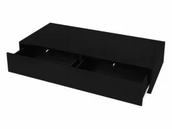 Outlet Mesa de centro moderna lacada de alto brillo con iluminación LED y 2 cajones - Mesa De Centro