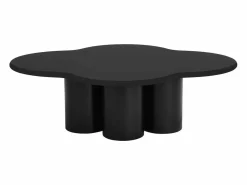 Vente-unique Mesa de centro orgánica y design en MDF - Negro - YAVINA
