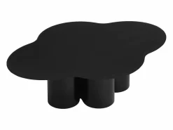 Vente-unique Mesa de centro orgánica y design en MDF - Negro - YAVINA