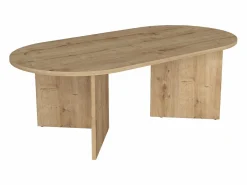 New Mesa de centro ovalada - Color : Natural claro - TOPANIA Mesa De Centro