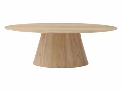 Sale Vente-unique Mesa de centro ovalada de MDF - Natural claro - ANTELADA Color natural claro