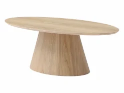 Sale Vente-unique Mesa de centro ovalada de MDF - Natural claro - ANTELADA Color natural claro