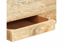 Clicnbuy Mesa de centro pintada a mano madera maciza mango 110x50x45 cm