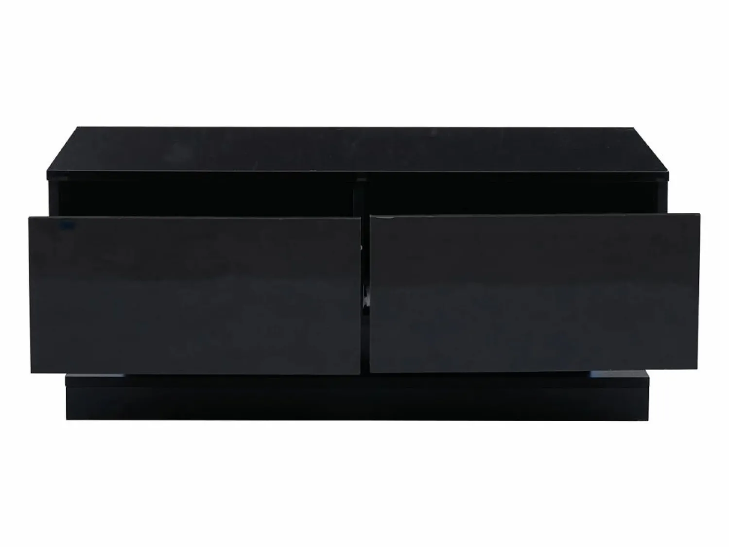 Sale Hauss Spole Mesa de centro rectangular 90x50x38cm con 2 cajones, LED incluido, cuerpo en lacado brillo Negro