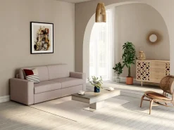 Vente-unique Mesa de centro tablero efecto roble con baúl ASTULIA - Barato