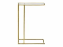 Outlet Mesa de centro y lateral rectangular de metal y vidrio London Mesa Auxiliar