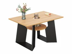 Merax Mesa de comedor - 130 x 85 x 75 cm - con espacio para mascotas y bandeja de almacenamiento - MDF -
