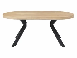 Vente-unique Mesa de comedor 6 personas de MDF y acero - Natural claro y negro - KOMONI