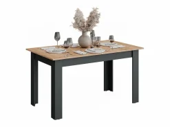 Vicco Mesa de comedor antracita/roble dorado 180x80x76 repose