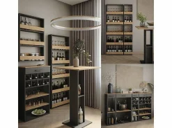 Vicco Mesa de comedor antracita/roble dorado 180x80x76 repose