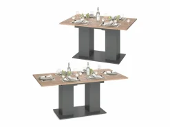 Mesa de comedor antracita 140x90x76 dix Mesa Extensible