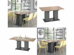 Mesa de comedor antracita 140x90x76 dix Mesa Extensible