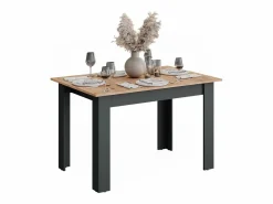 Sale Mesa de comedor antracita/roble dorado 160x80x76 repose Mesa Extensible