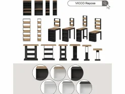 Sale Mesa de comedor antracita/roble dorado 160x80x76 repose Mesa Extensible
