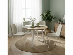 ADEC Mesa de comedor BergE redonda extensible nordish/ Ø100x76 cm