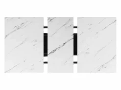 Discount Mesa de comedor blanca - Mesa de comedor extensible con patas de hierro negro - para cocina y sala de estar Blanco