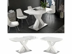 Clearance Vicco Mesa de comedor 120x80x76 chinto Blanco