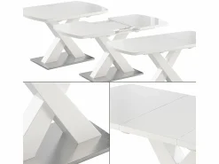 Clearance Vicco Mesa de comedor 120x80x76 chinto Blanco