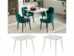 Vicco Mesa de comedor 80x70x75 beaver Blanco
