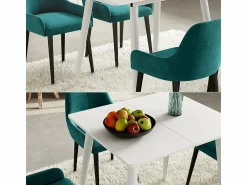 Vicco Mesa de comedor 80x70x75 beaver Blanco