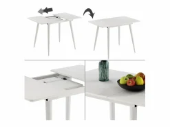 Vicco Mesa de comedor 80x70x75 beaver Blanco